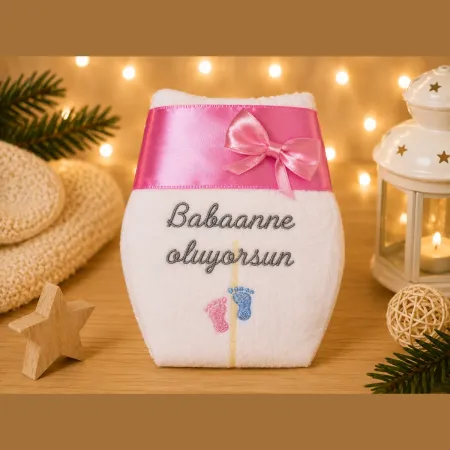 Bestickte Windel auf Türkisch Babaanne Oluyorsun