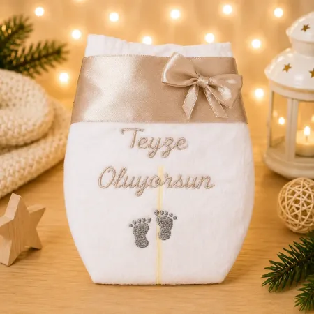 Bestickte Windel auf Türkisch Teyze Oluyorsun