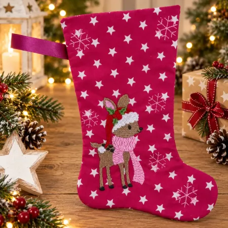 Nikolausstiefel Reh Größe S bestickt Weihnachtsdeko