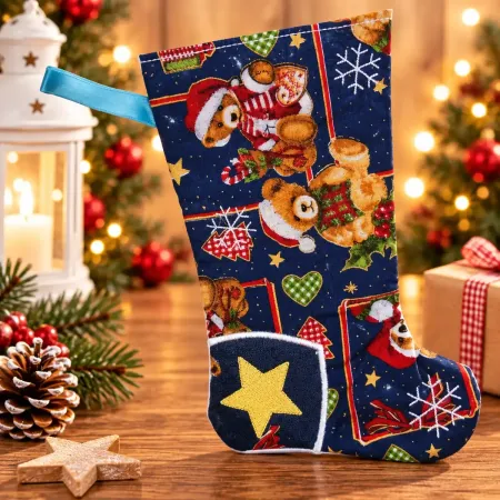 Nikolausstiefel Ferse Größe S bestickt Weihnachtsdeko
