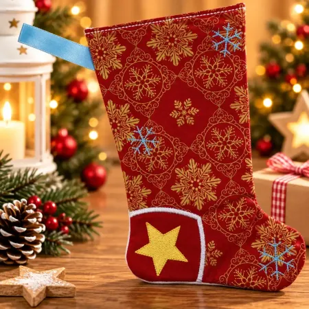 Nikolausstiefel Ferse Größe S bestickt Weihnachtsdeko