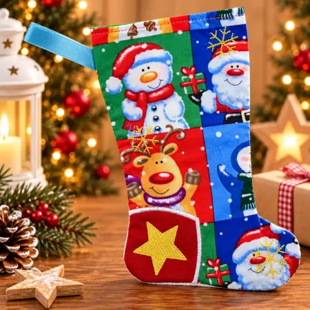 Nikolausstiefel Ferse Größe S bestickt Weihnachtsdeko