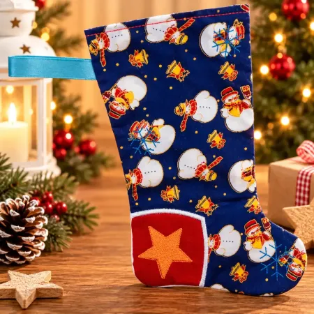 Nikolausstiefel Ferse Größe S bestickt Weihnachtsdeko