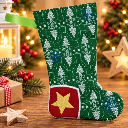 Nikolausstiefel Ferse Größe S bestickt Weihnachtsdeko