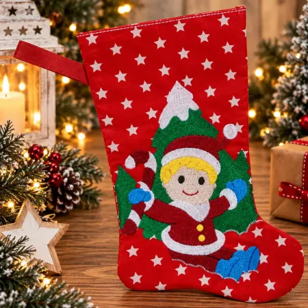 Nikolausstiefel Junge Größe S bestickt Weihnachtsdeko