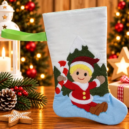 Nikolausstiefel Junge Größe S bestickt Weihnachtsdeko