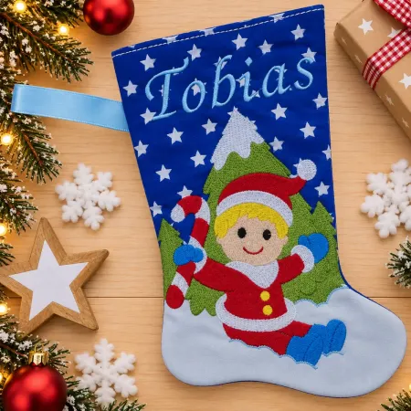Nikolausstiefel Größe S mit Name Tobias