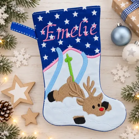 Nikolausstiefel Elch Größe S mit Name Emelie
