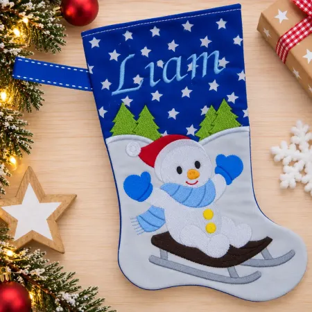 Nikolausstiefel Schneemann Größe S mit Name Liam