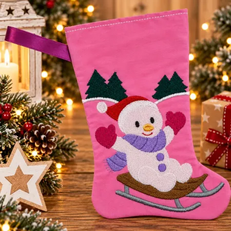 Nikolausstiefel Schneemann Größe S bestickt Weihnachtsdeko