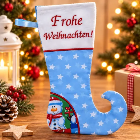 Elfenstiefel Nikolausstiefel für Weihnachten bestickt