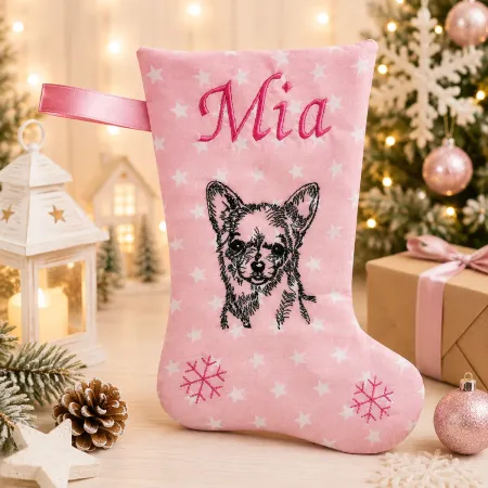 Nikolausstiefel Chihuahua mit Name Mia