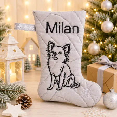 Nikolausstiefel Chihuahua mit Name Milan