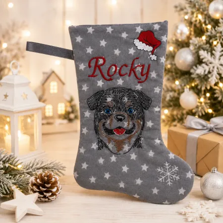 Nikolausstiefel ROTTWEILER bestickt mit Name Rocky