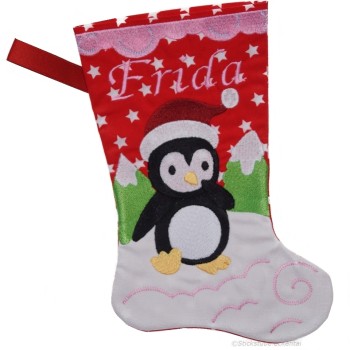 Nikolausstiefel mit Name Stofffarbe rot