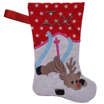 Nikolausstiefel mit Name Stofffarbe rot