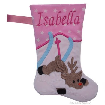 Nikolausstiefel mit Name Stofffarbe pink
