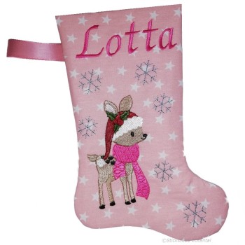 Nikolausstiefel mit Name Stofffarbe altrosa