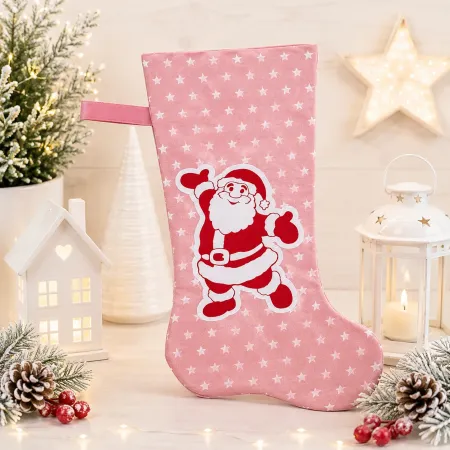 Nikolausstiefel Weihnachtsmann altrosa