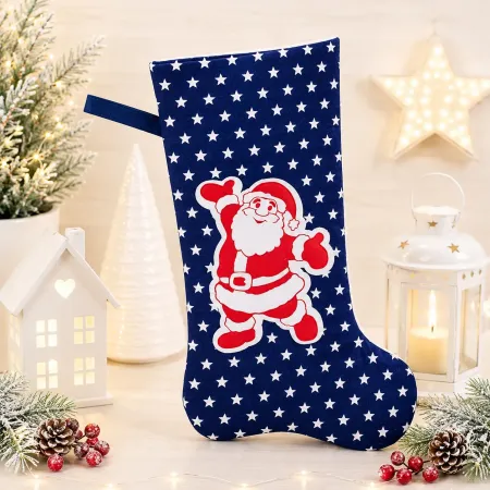 Preview: Nikolausstiefel Weihnachtsmann dunkelblau