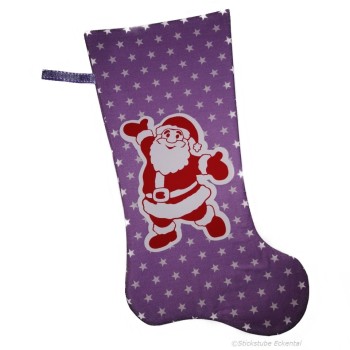Nikolausstiefel Weihnachtsmann lila