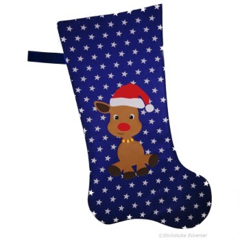 Nikolaussstiefel Rentier dunkelblau