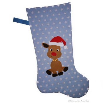 Nikolaussstiefel Rentier hellblau
