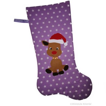 Nikolaussstiefel Rentier lila