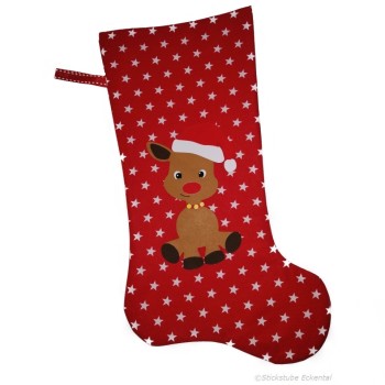 Nikolaussstiefel Rentier rot