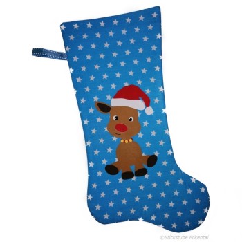 Nikolaussstiefel Rentier türkisblau