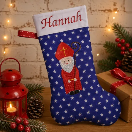 Bischof Weihnachtssäckchen bestickt mit Name
