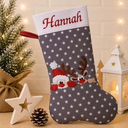Nikolausstiefel Weihnachtsmann und Rentier