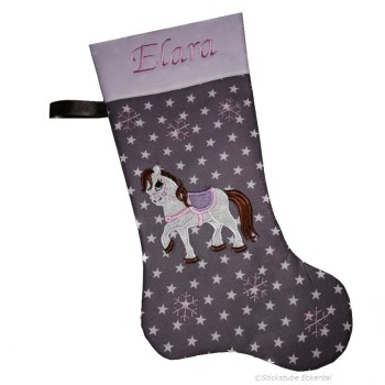 Bestickte Nikolausstiefel XXL Pferd mit Name