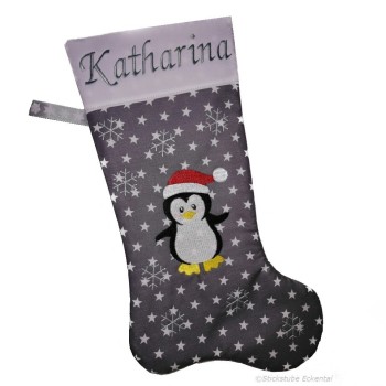 Nikolausstiefel Pinguin XXL mit Namen