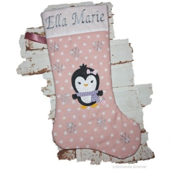 Pinguin Weihnachtsocken mit Namen