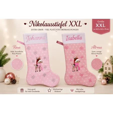 Nikolausstiefel Rosa und Altrosa