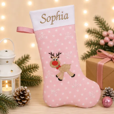 Preview: Personalisierte Nikolausstiefel altrosa