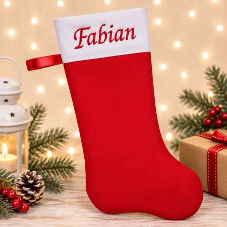 Nikolausstiefel Unifarbe rot