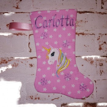 Nikolausstiefel mit Name Stofffarbe rosa
