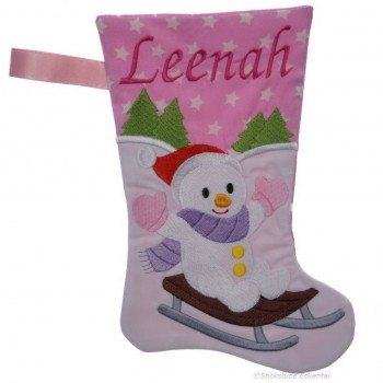 Nikolausstiefel mit Name Stofffarbe rosa