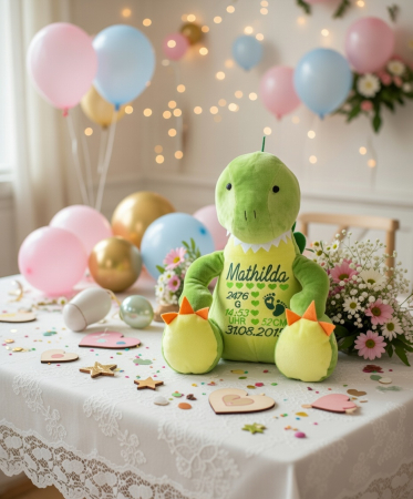 Plüschtier Dino bestickt mit Namen