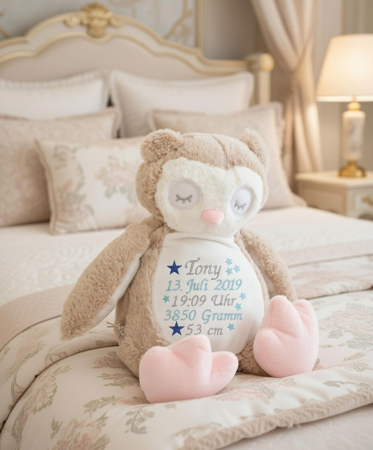 Stofftier Eule mit Namen