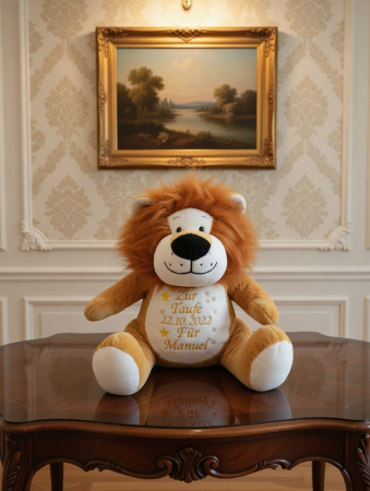 Preview: Stofftier Löwe bestickt mit Namen