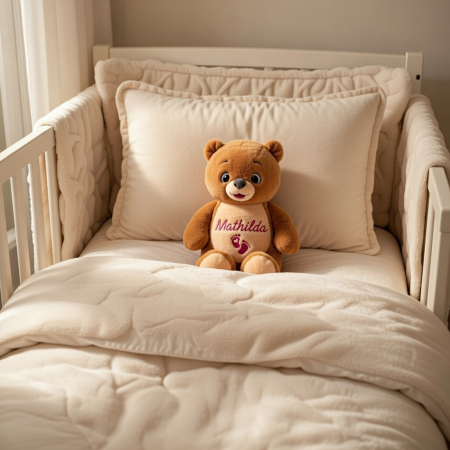 Preview: Bär Stofftier bestickt mit Namen