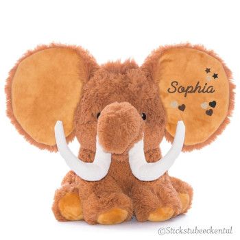 Preview: Mammut Plüschtier bestickt mit Namen