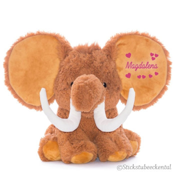 Mammut Kuscheltier bestickt mit Namen