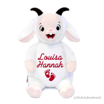 Stofftier Ziegler bestickt mit Namen