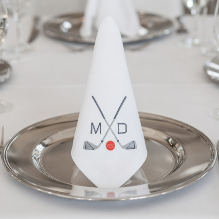 Stoffservietten mit Golfschläger