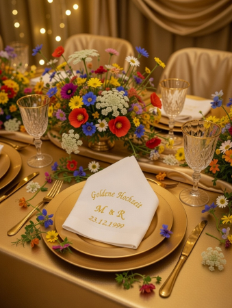 Stoffservietten Goldene Hochzeit