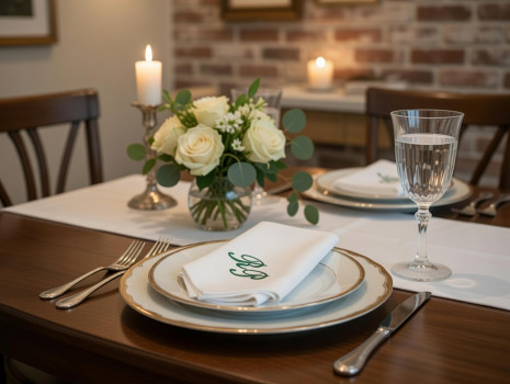 Baumwolle Stoffservietten mit Monogramm